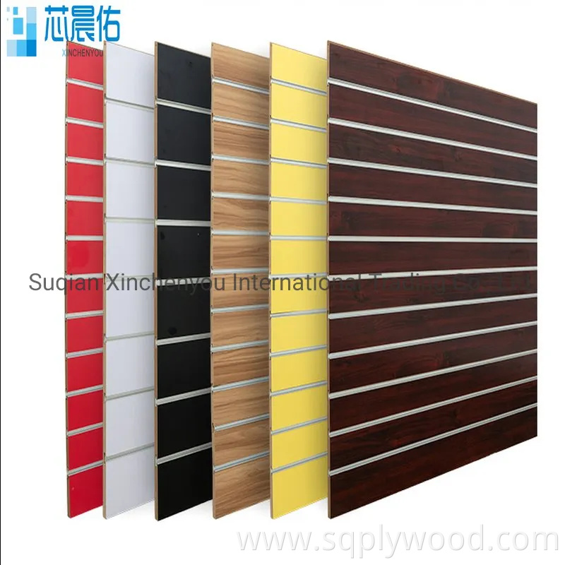 Factory Grooved MDF 18mm Melamine Slot MDF Panel with Aluminum Inserts/Slotted/Slot MDF